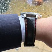 24mm Red & Black Racing Watch Strap - CalderoneWatchCo