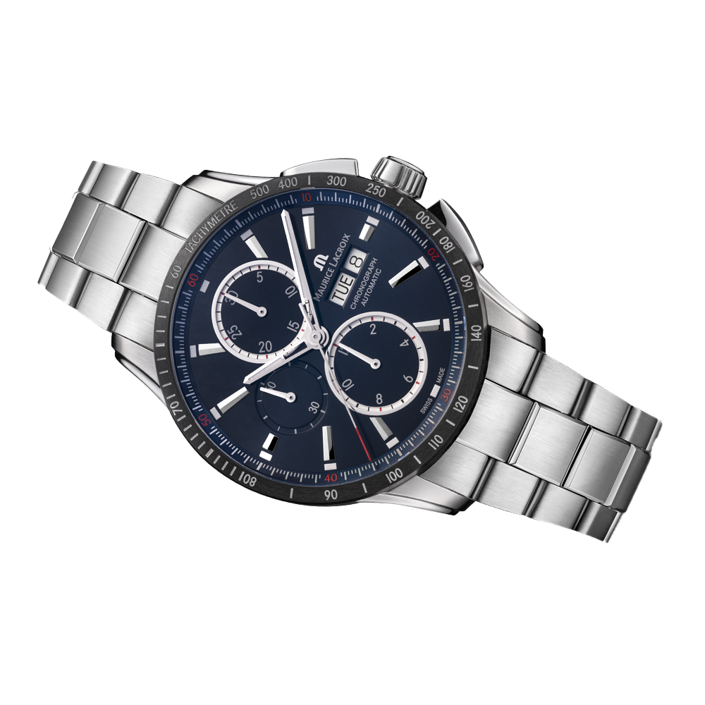 Maurice Lacroix Pontos S Chronograph 43mm Stainless Steel Blue Dial PT6038-SSL22-430-1