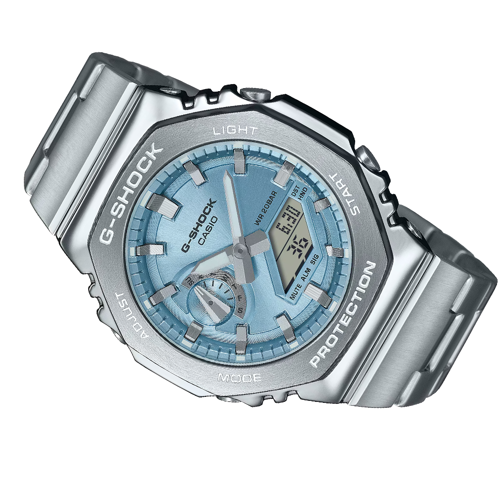 Casio G-SHOCK 2100 Metal Covered Series 44.4mm Stainless Steel Octagonal Fixed Bezel GM-2110D-2AER