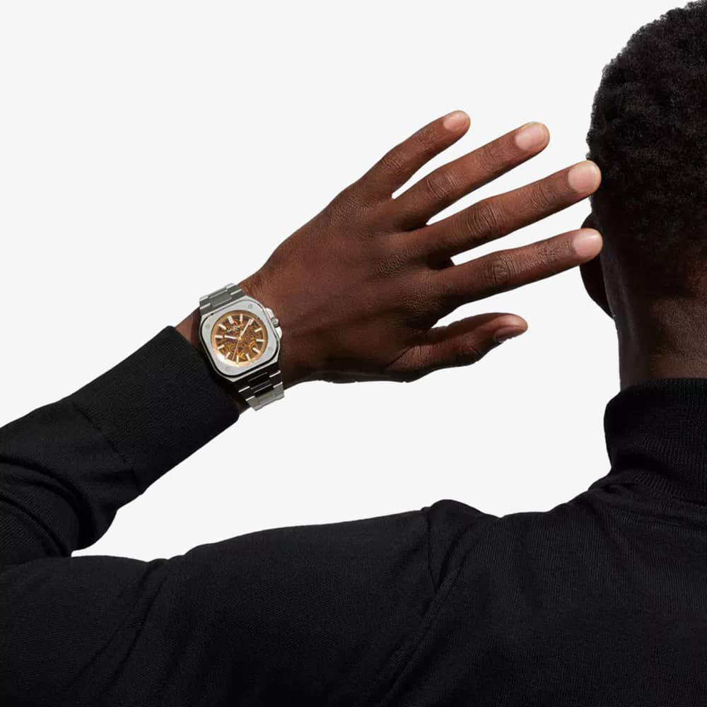 Bell & Ross BR 05 Skeleton Golden 40mm Brushed and Polished Stainless Steel Bezel BR05A-CH-SKST_SST