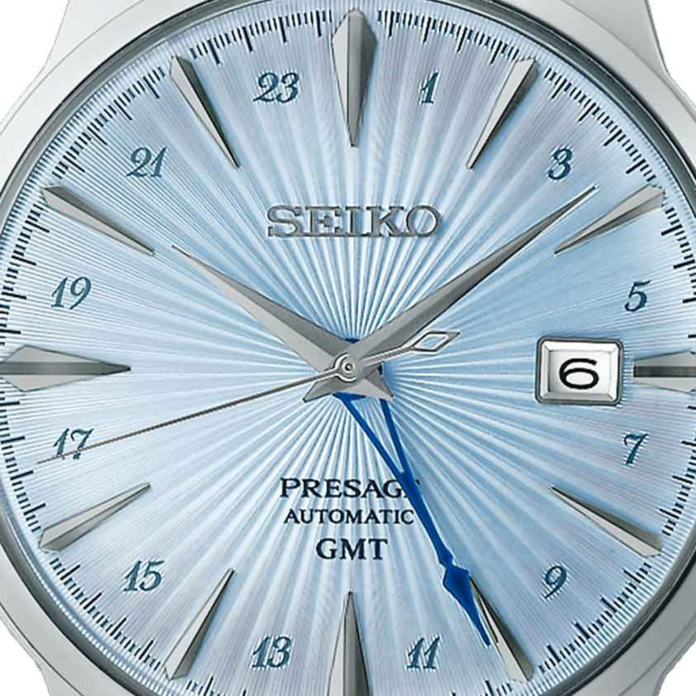 SEIKO Presage "Skydiving" Cocktail Time GMT SSK037J1 40.5mm Blue Dial Automatic Men's Watch