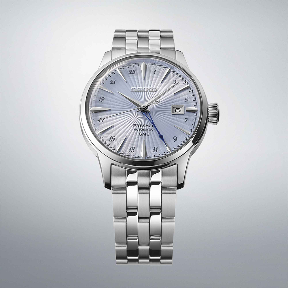 SEIKO Presage "Skydiving" Cocktail Time GMT SSK037J1 40.5mm Blue Dial Automatic Men's Watch