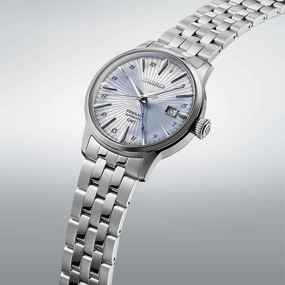 SEIKO Presage "Skydiving" Cocktail Time GMT SSK037J1 40.5mm Blue Dial Automatic Men's Watch
