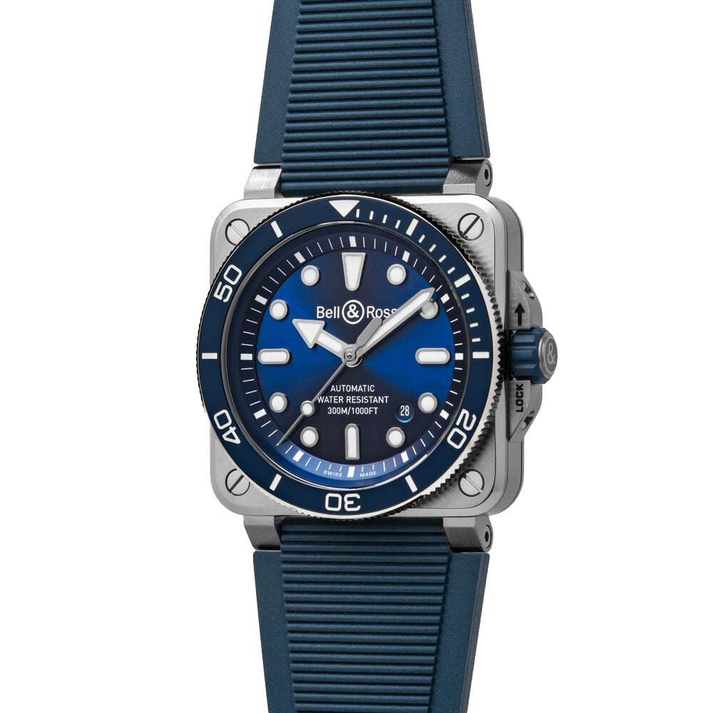 Bell & Ross BR 03 Diver Black Steel 42mm Black Ceramic Unidirectional Bezel BR03A-D-BL-ST_SRB