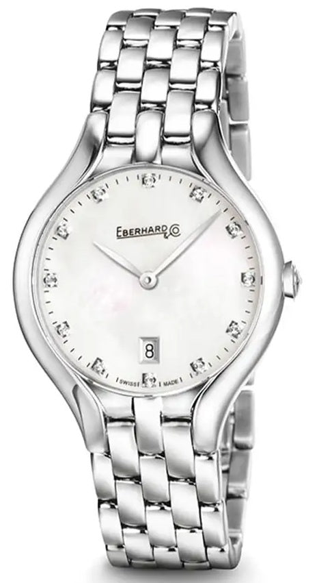 Eberhard & Co. Rève Quartz 30mm Steel Mother-of-Pearl Diamond Dial 61009 CA-QB