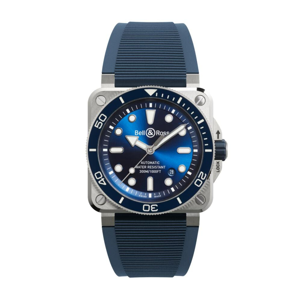 Bell & Ross BR 03 Diver Black Steel 42mm Black Ceramic Unidirectional Bezel BR03A-D-BL-ST_SRB