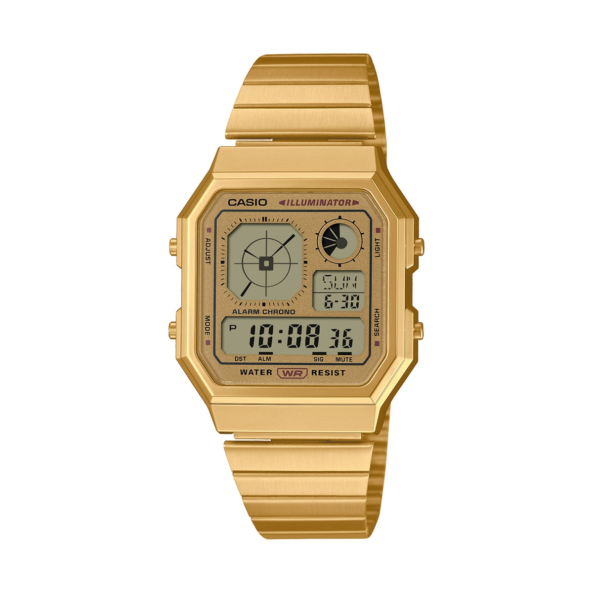 Casio A130WEG-9AEF Vintage Gold Digital Stainless Steel Bracelet Watch