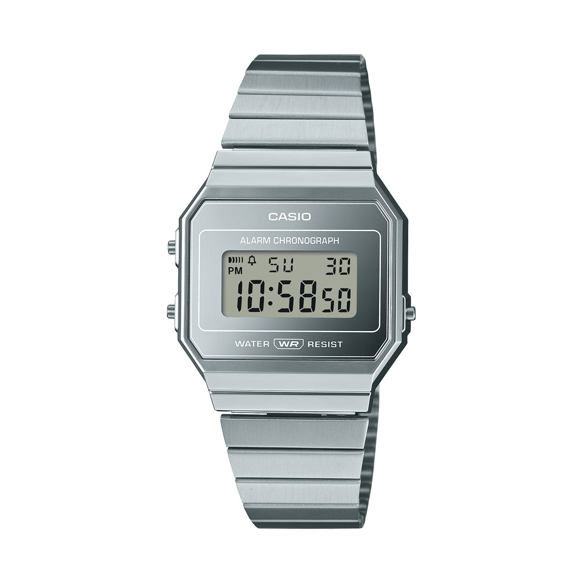 CASIO Vintage A700WEV 37mm Silver Digital Slim Steel Bracelet A700WEV-7AEF