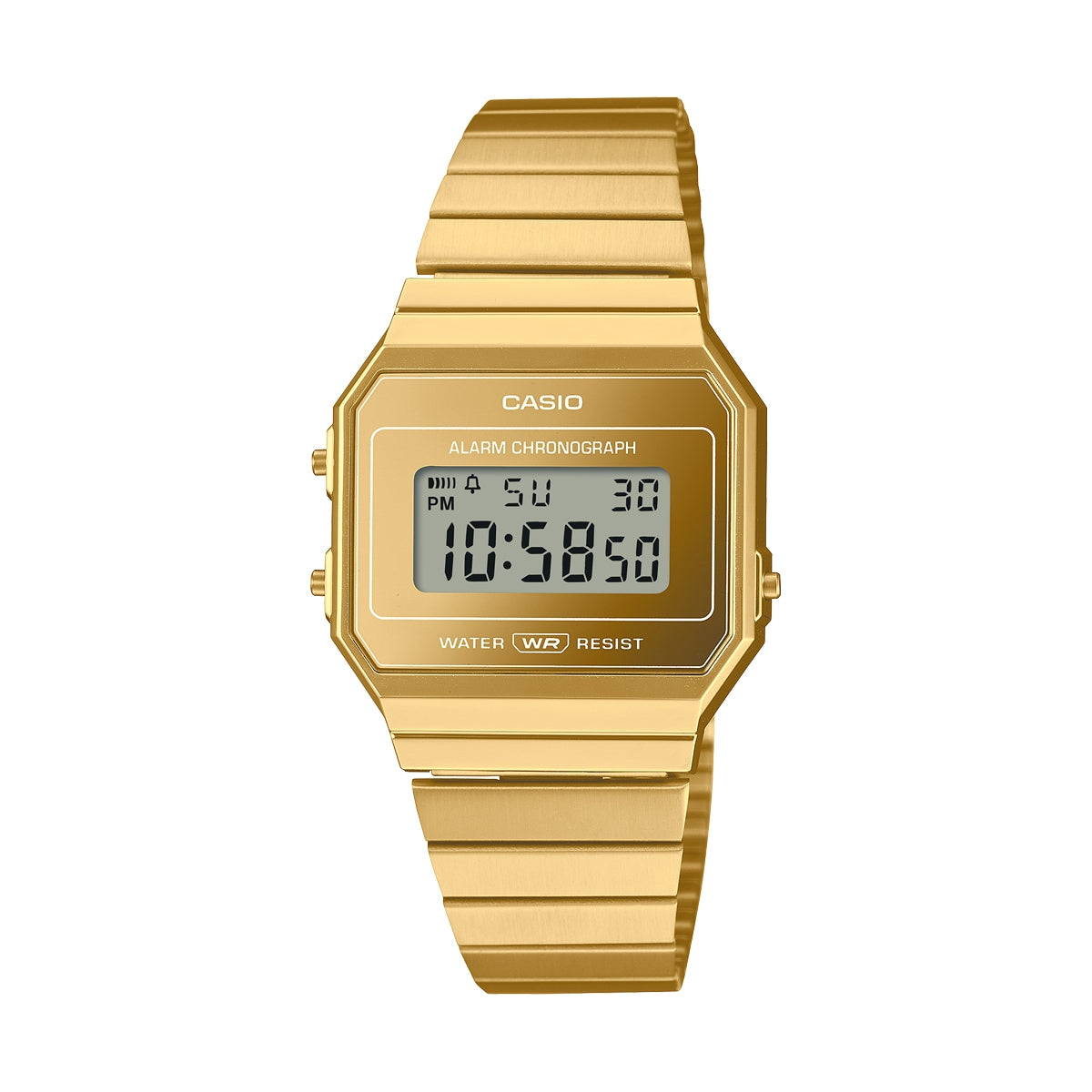 CASIO Vintage A700WEVG 35mm Gold Digital Square Steel Bracelet A700WEVG-9AEF
