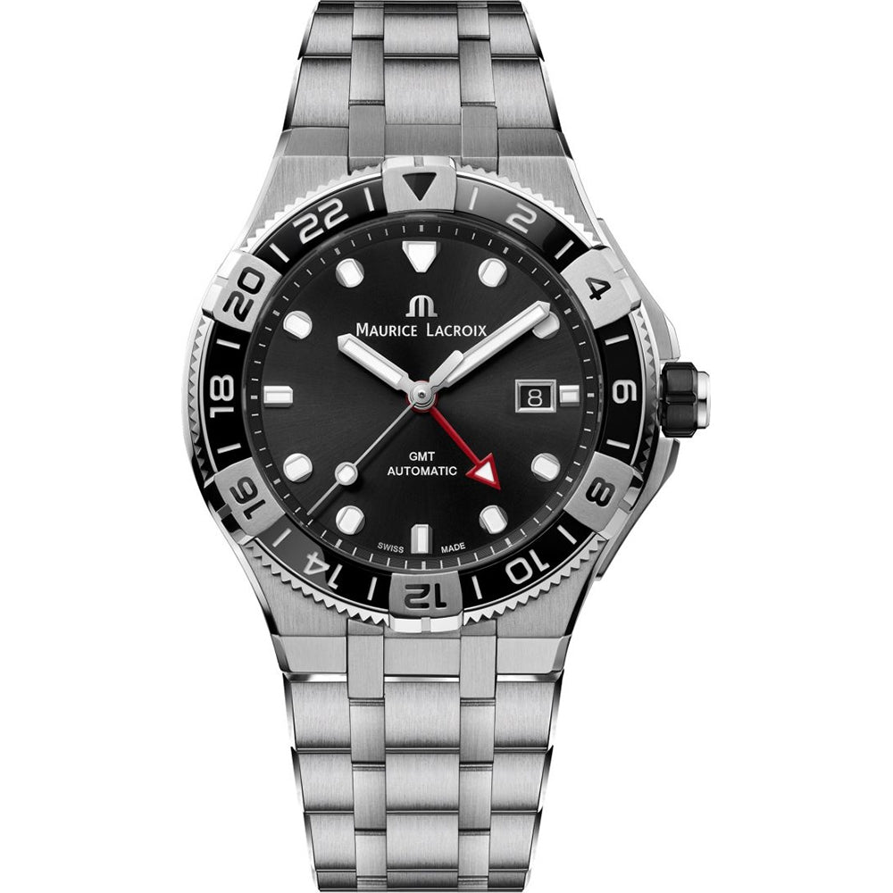 Maurice Lacroix Aikon Venturer GMT 43mm Stainless Steel Black Dial AI6158-SS00F-330-A