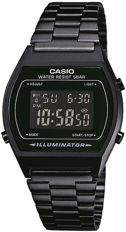 Casio Vintage B640WB-1BEF Black Digital Stainless Steel Bracelet Watch