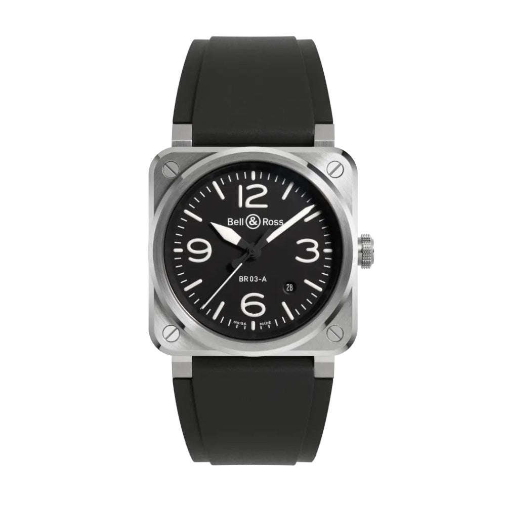 Bell & Ross BR 03 Black Steel 41mm Stainless Steel Bezel BR03A-BL-ST_SRB