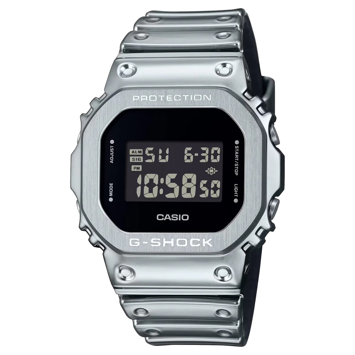 Casio G-SHOCK Fine Metallic Series 43mm Silver Stainless Steel Fixed Bezel GM-5600YM-8ER
