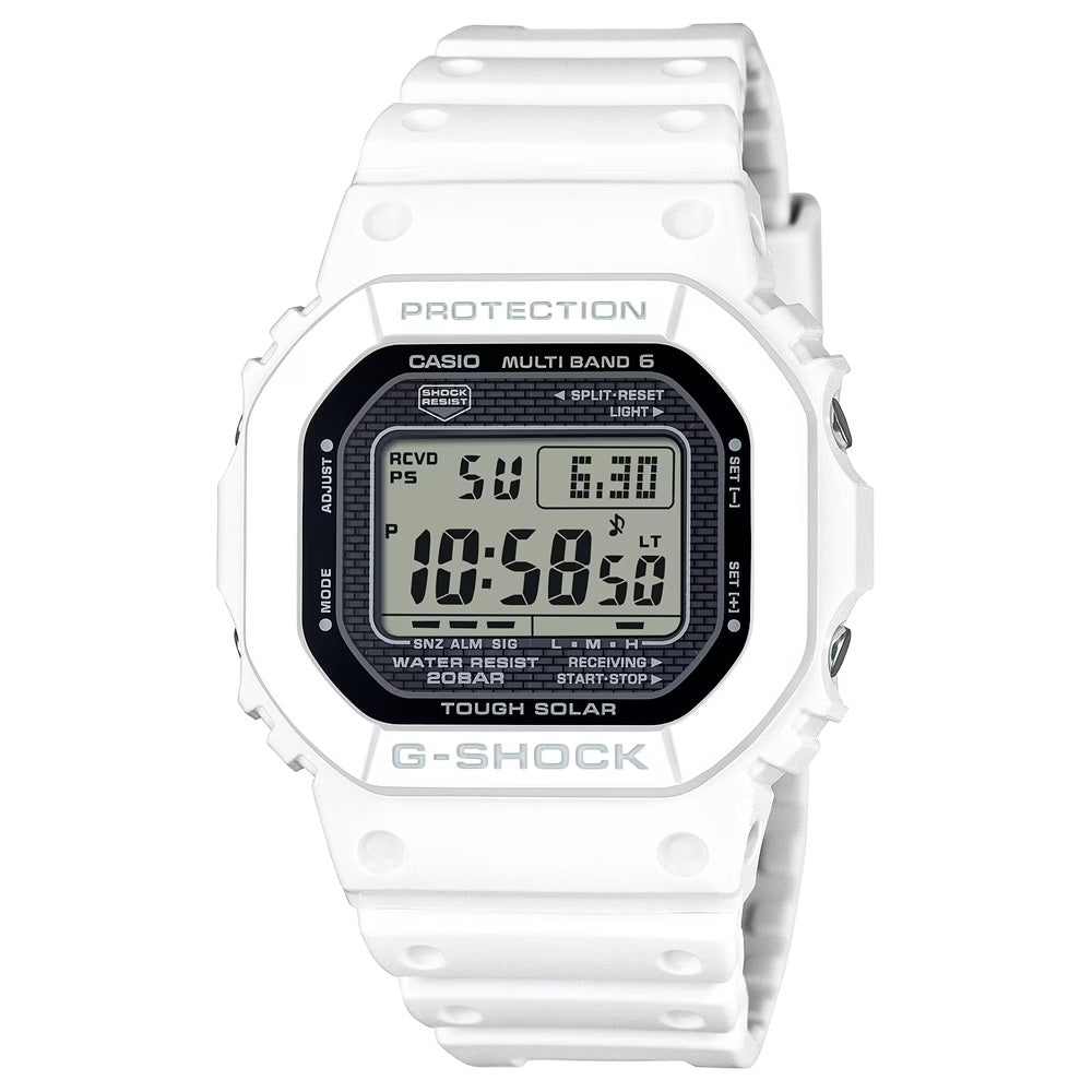 Casio G-SHOCK Heritage Series 42.8mm Stainless Steel & White Bio-based Resin Fixed Bezel GW-5000HS-7ER