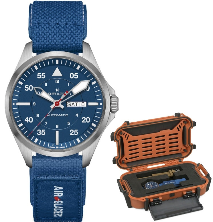 Hamilton Khaki Aviation Pilot Day Date Auto Air-Glaciers Edition 42mm Titanium Blue Dial H64655941