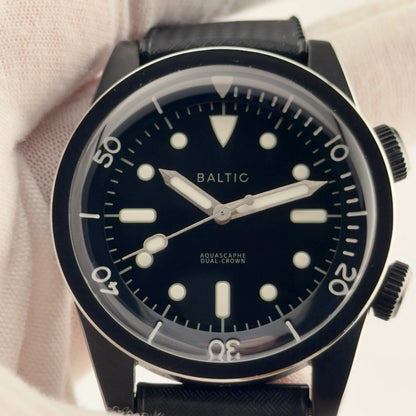 Baltic Aquascaphe Dual-Crown PVD Black