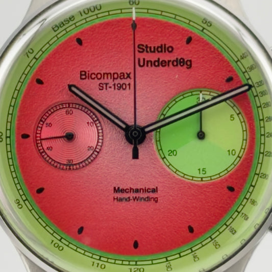 Studio Underd0g Watermel0n Bicompax — 38.5mm Chronograph