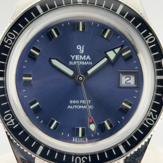 Yema Superman Heritage Blue/Purple Sunburst — 39mm Automatic | Excellent