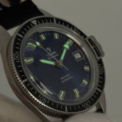 Yema Superman Heritage Blue/Purple Sunburst — 39mm Automatic | Excellent