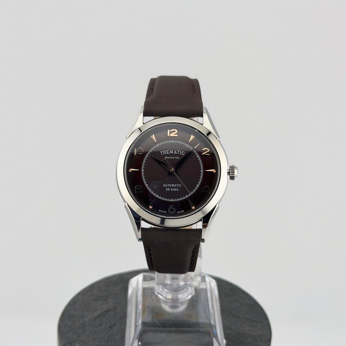 Trematic Archivio Uno Ref. 502 Choco, front view - CalderoneWatchCo
