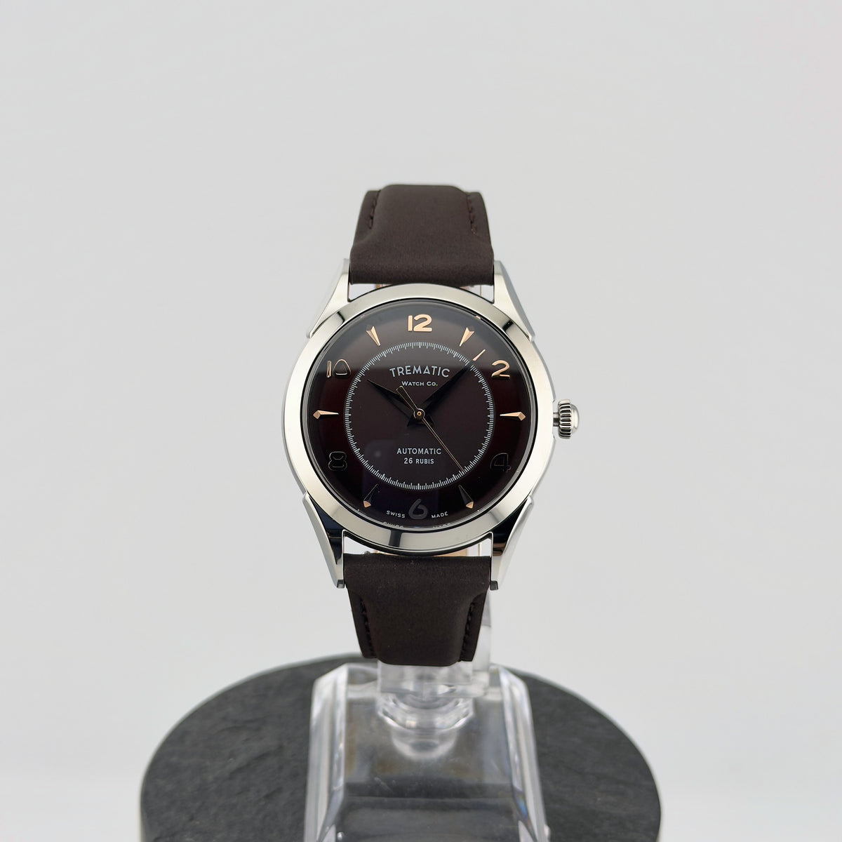 Trematic Archivio Uno Ref. 502 Choco, front view - CalderoneWatchCo