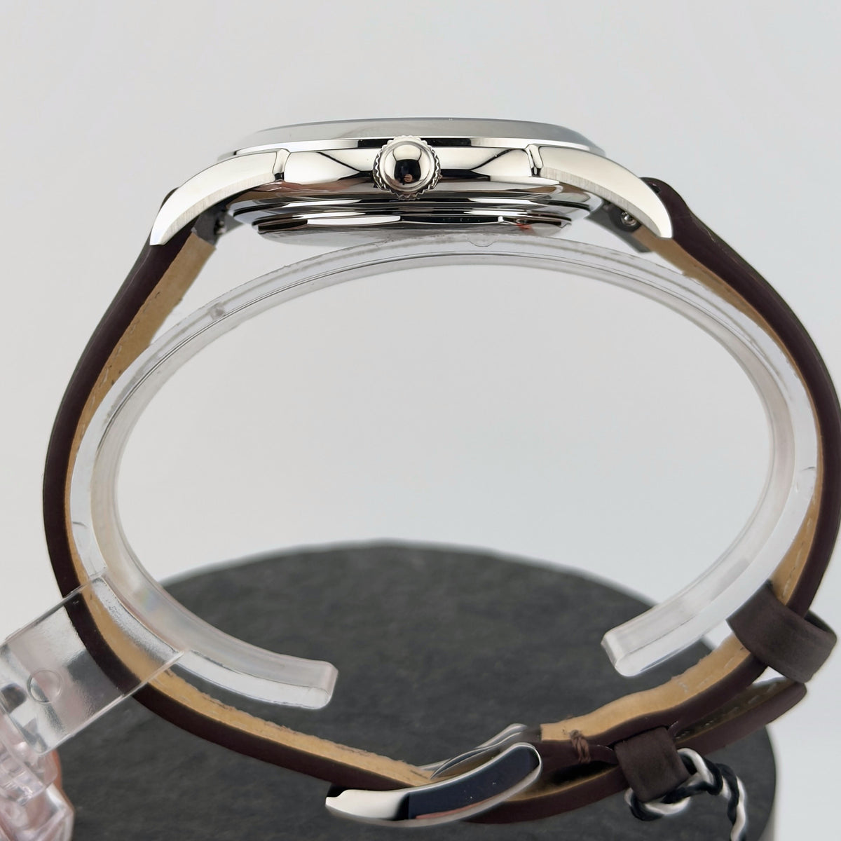 Trematic Archivio Uno Ref. 502 Choco, crown side - CalderoneWatchCo