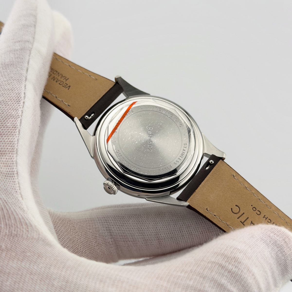 Trematic Archivio Uno Ref. 502 Choco, caseback - CalderoneWatchCo