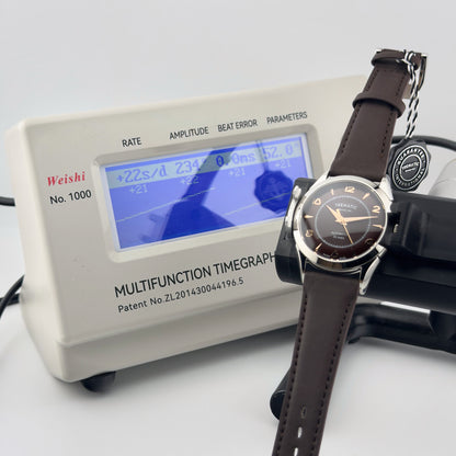Trematic Archivio Uno Ref. 502 Choco, on the timegrapher - CalderoneWatchCo