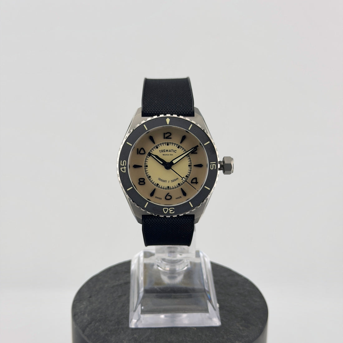 Trematic T-Five Beigua Maris Desert, front view - CalderoneWatchCo
