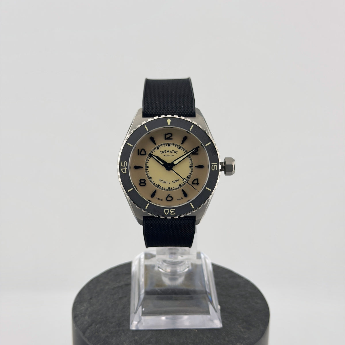 Trematic T-Five Beigua Maris Desert, front view - CalderoneWatchCo
