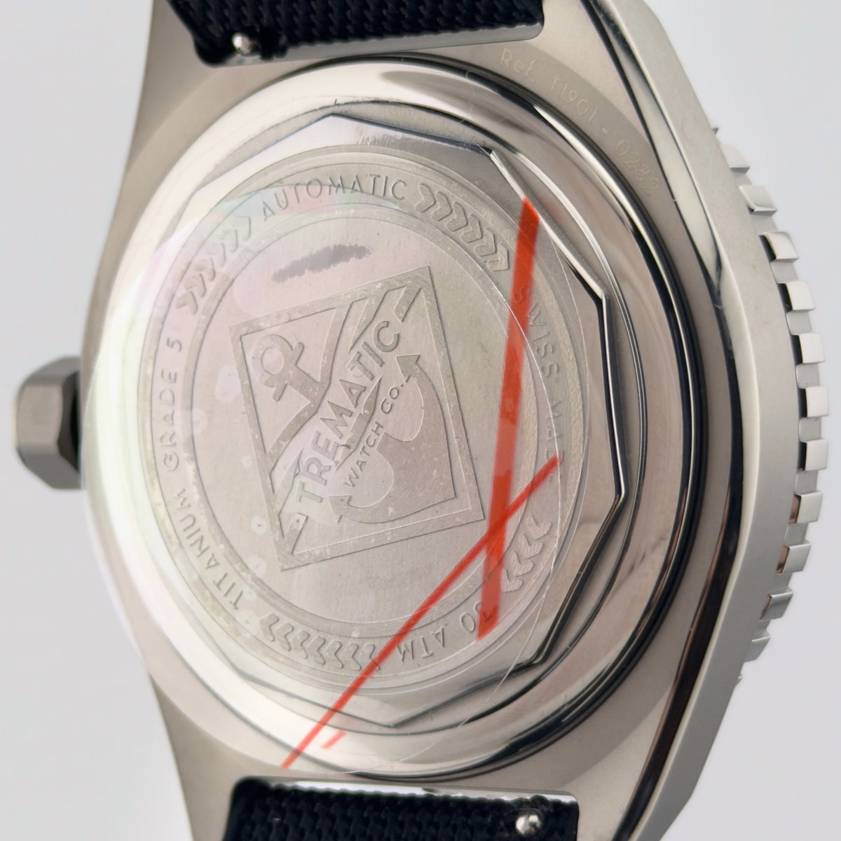 Trematic T-Five Beigua Maris Desert, caseback - CalderoneWatchCo