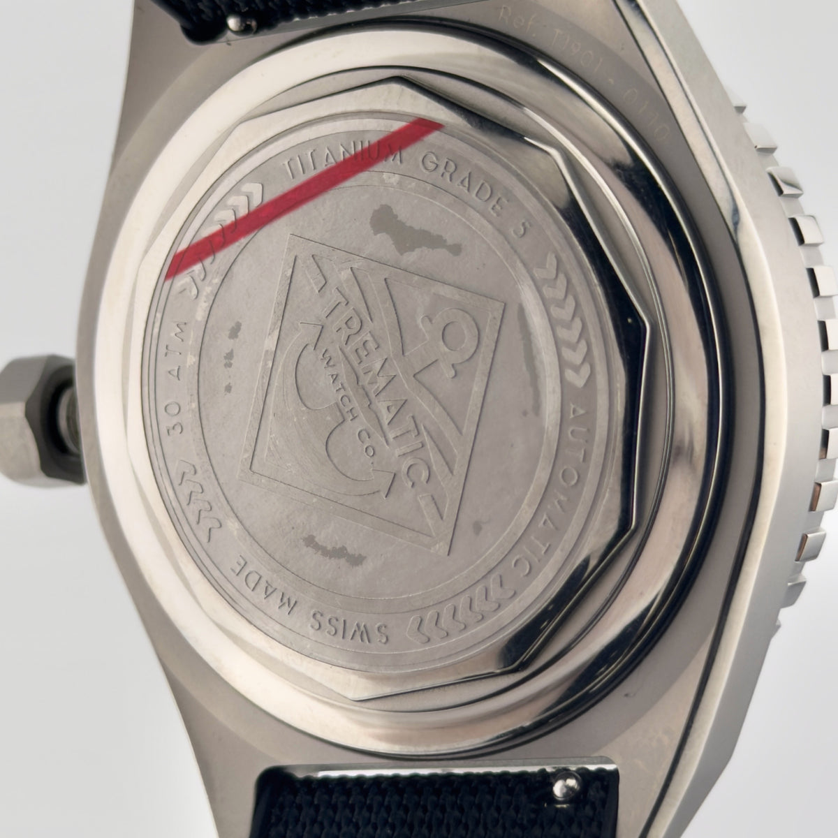 Trematic T-Five Beigua Maris Marina, caseback - CalderoneWatchCo