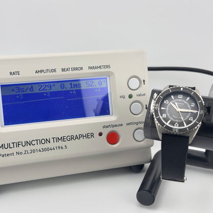 Trematic T-Five Beigua Maris Shadow, timegrapher reading - CalderoneWatchCo