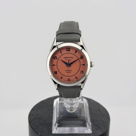 Trematic Archivio Uno Ref. 502 Salmon, front view - CalderoneWatchCo