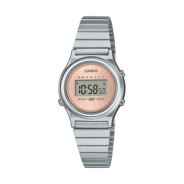 CASIO Vintage LA700WE 25mm Pink Digital Mini Round Steel Bracelet LA700WE-4AEF