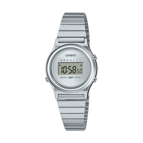 CASIO Vintage LA700WE 26mm Silver Digital Mini Round Steel Bracelet LA700WE-7AEF