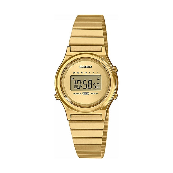 CASIO Vintage LA700WEG 25mm Gold Digital Mini Round Steel Bracelet LA700WEG-9AEF