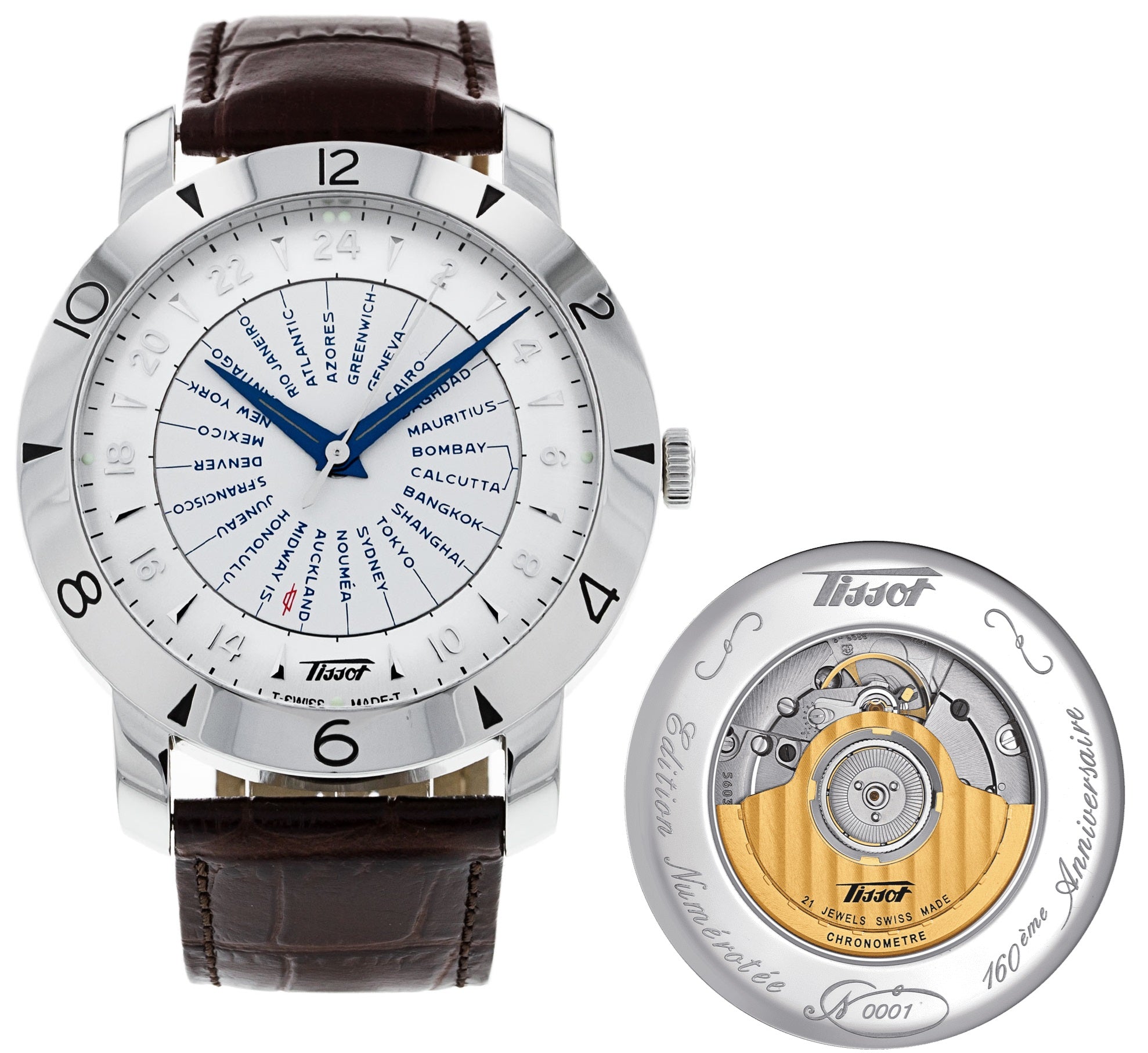 TISSOT Heritage Navigator Automatic 160th Anniversary COSC T0786411603700 43mm Silver Dial Swiss Automatic Men's Watch