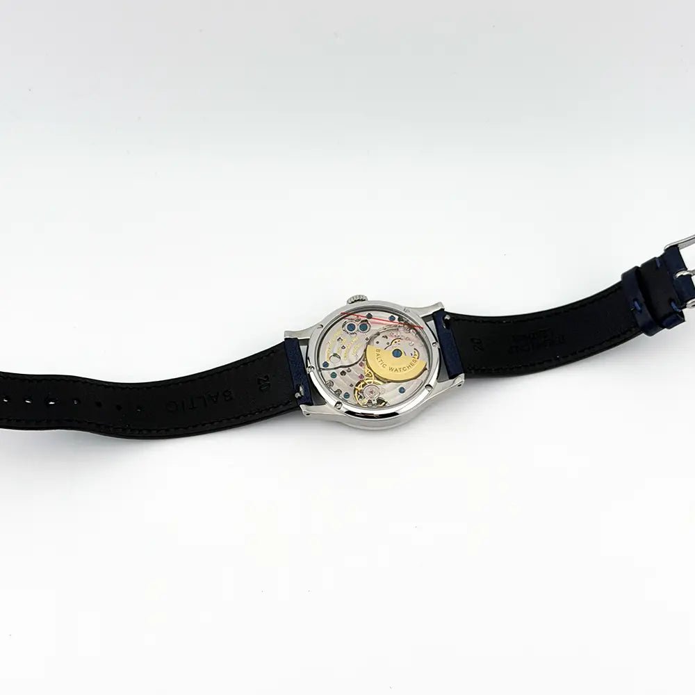 Baltic MR01 Micro Rotor Automatic Salmon Dial 36mm Exhibition Back Full Set Box - CalderoneWatchCo