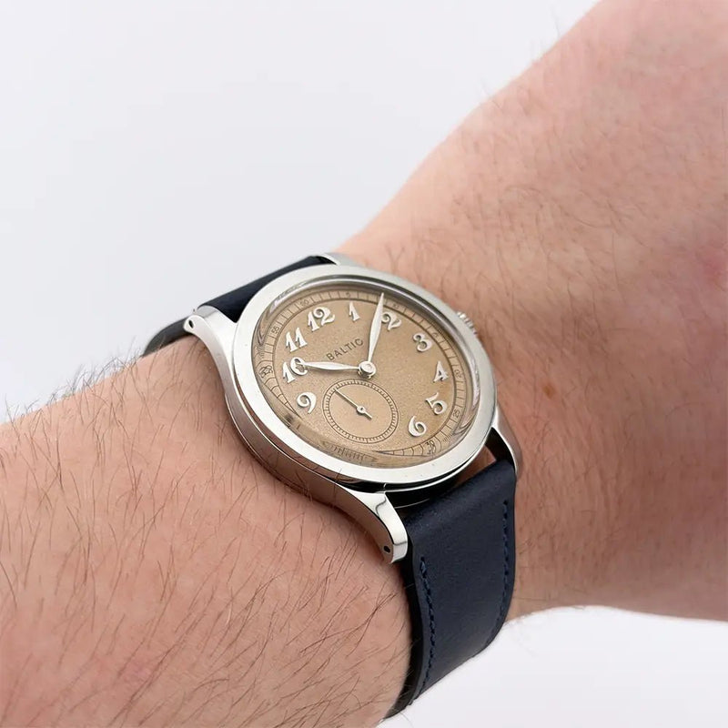 Baltic MR01 Micro Rotor Automatic Salmon Dial 36mm Exhibition Back Full Set Box - CalderoneWatchCo