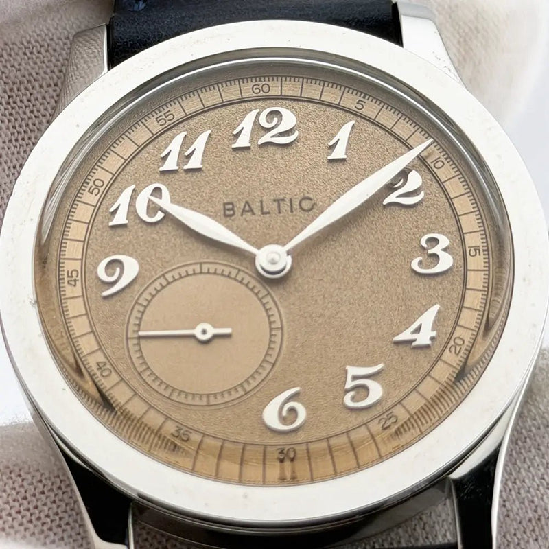 Baltic MR01 Micro Rotor Automatic Salmon Dial 36mm Exhibition Back Full Set Box - CalderoneWatchCo