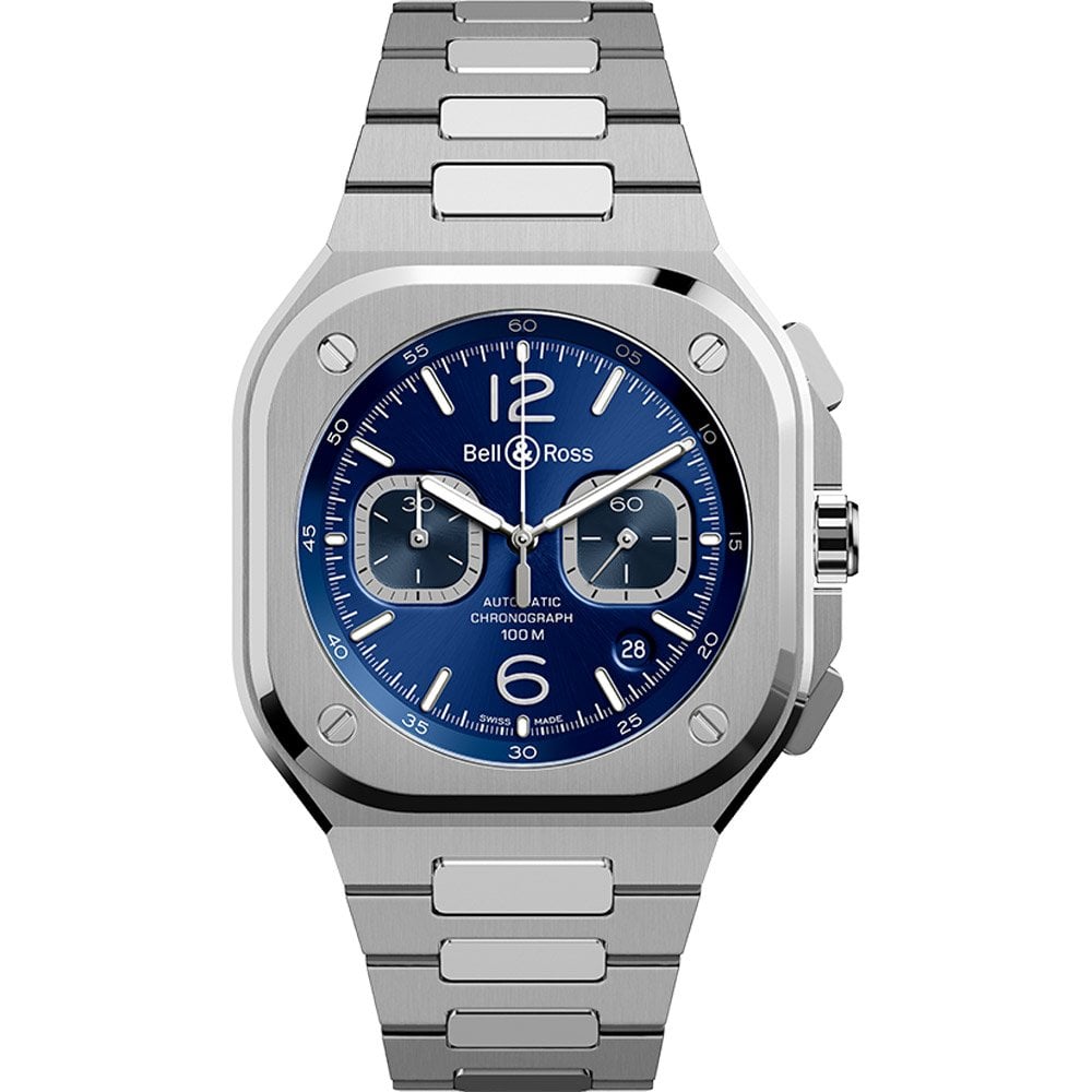 Bell & Ross BR 05 Chrono Blue Steel 42mm Brushed and Polished Steel Bezel BR05C-BU-ST_SST