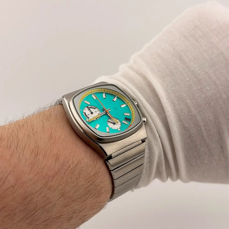 Brew Metric Green Dial | 36mm Meca - Quartz Chronograph | Stainless Steel - CalderoneWatchCo