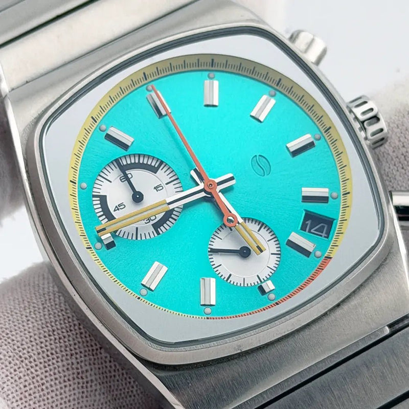 Brew Metric Green Dial | 36mm Meca - Quartz Chronograph | Stainless Steel - CalderoneWatchCo