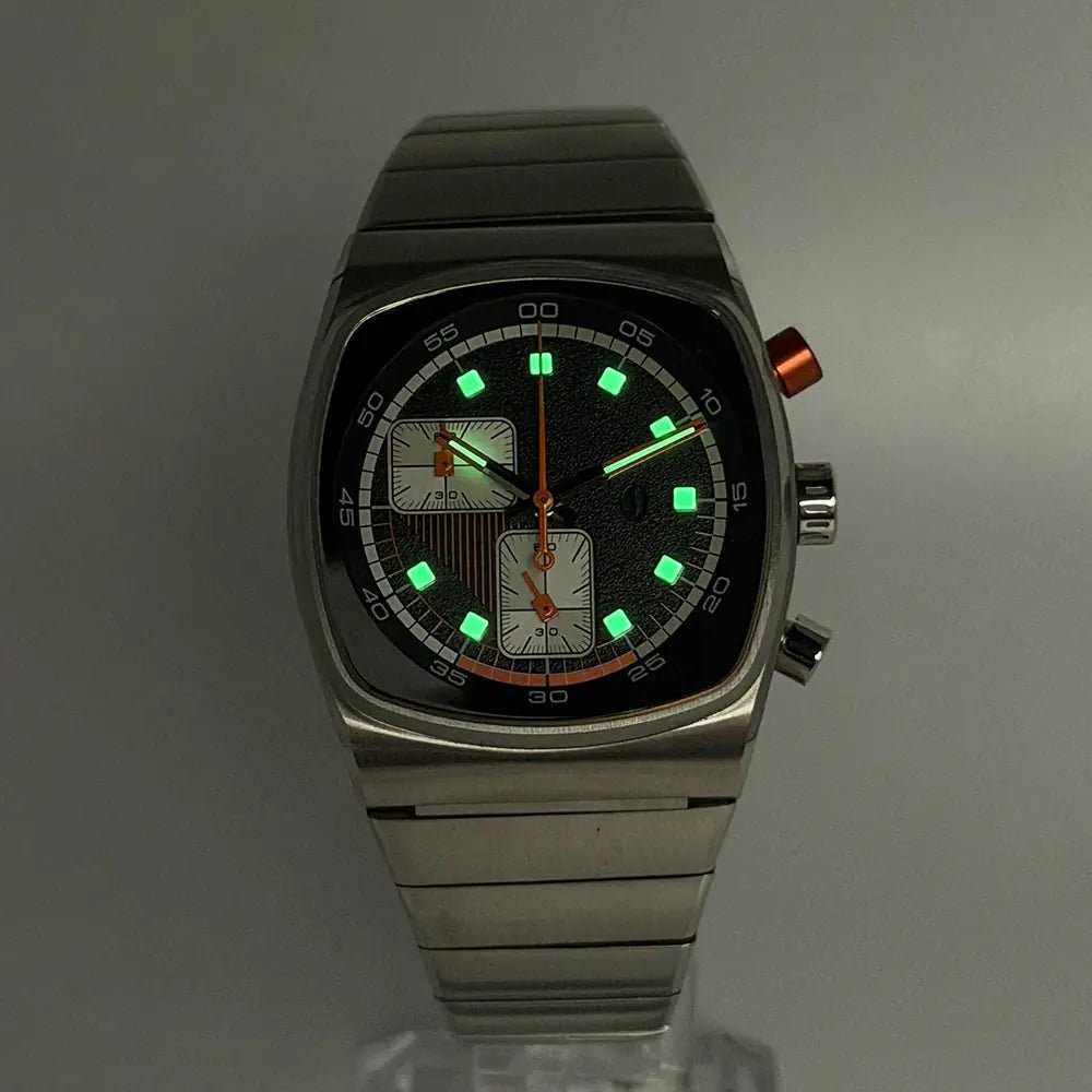 Brew Metric Retro Dial Chronograph 36mm Full Kit + 2 Extra Rubber Straps - CalderoneWatchCo