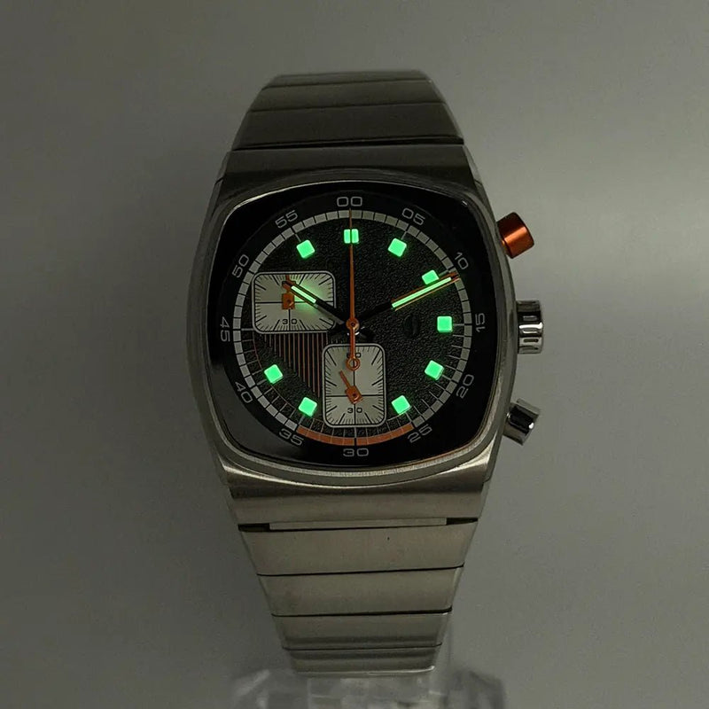 Brew Metric Retro Dial Chronograph 36mm Full Kit + 2 Extra Rubber Straps - CalderoneWatchCo