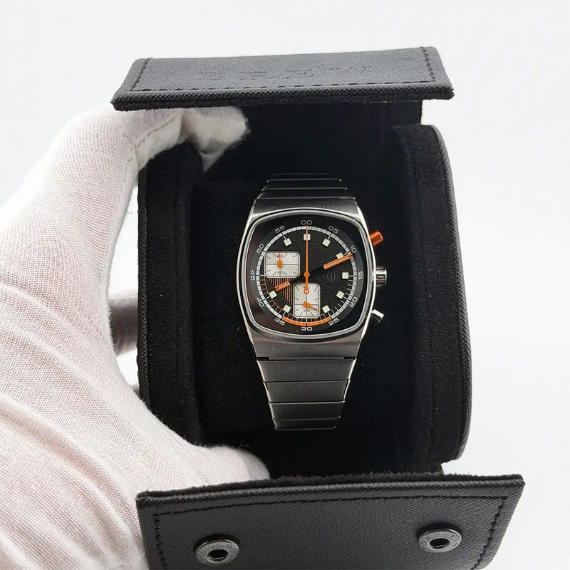 Brew Metric Retro Dial Chronograph 36mm Full Kit + 2 Extra Rubber Straps - CalderoneWatchCo