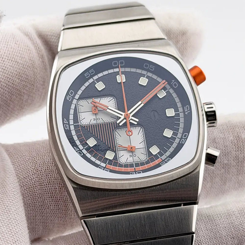 Brew Metric Retro Dial Chronograph 36mm Full Kit + 2 Extra Rubber Straps - CalderoneWatchCo