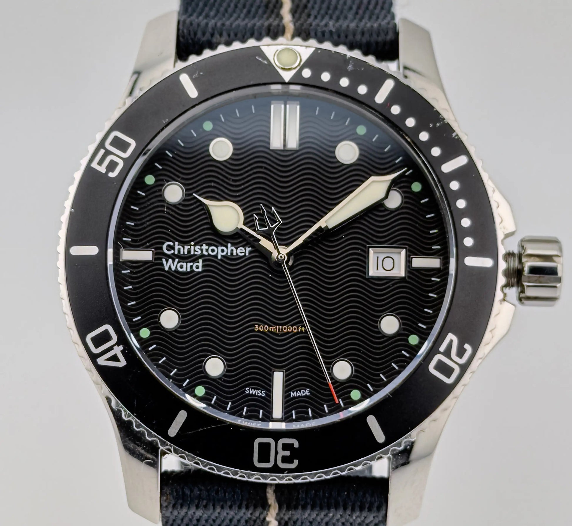 Christopher Ward C60 Trident Quartz Swiss Dive Watch 43mm - CalderoneWatchCo
