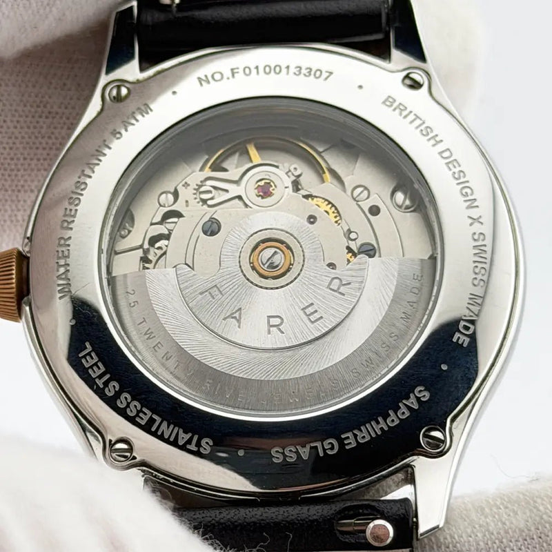 Farer Universal Automatic 39.5mm Silver Dial Full Set + 2 Extra Straps - CalderoneWatchCo